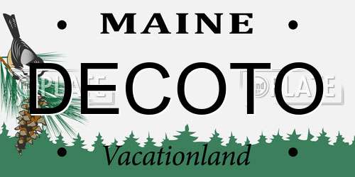DECOTO Maine License Plate