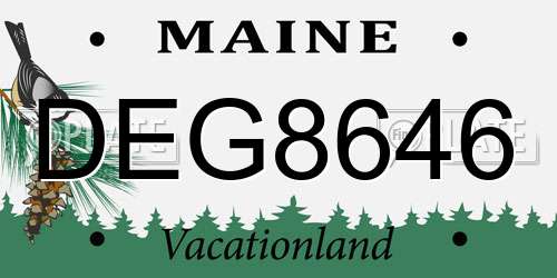 DEG8646 Maine License Plate