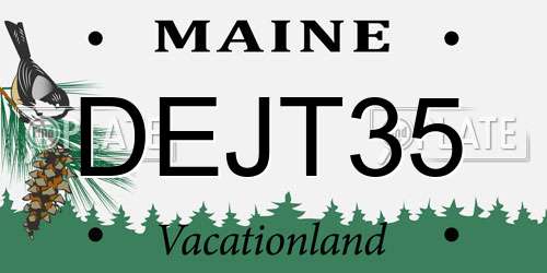 DEJT35 Maine License Plate