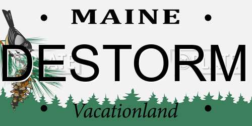 DESTORM Maine License Plate