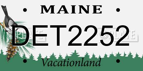 DET2252 Maine License Plate
