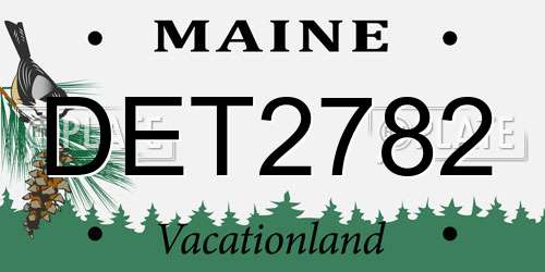 DET2782 Maine License Plate