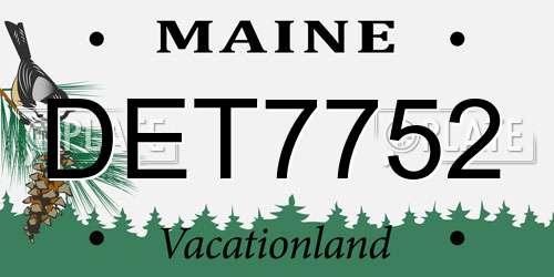 DET7752 Maine License Plate