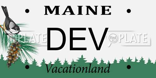 DEV Maine License Plate
