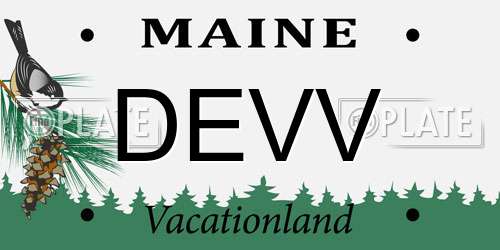DEVV Maine License Plate