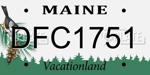 DFC1751 Maine License Plate