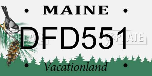 DFD551 Maine License Plate