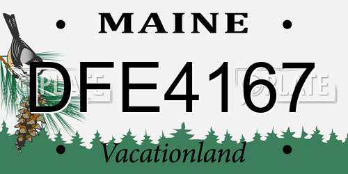 DFE4167 Maine License Plate