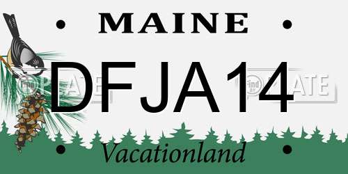 DFJA14 Maine License Plate