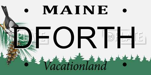 DFORTH Maine License Plate
