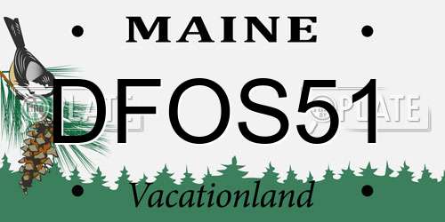 DFOS51 Maine License Plate