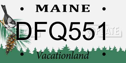 DFQ551 Maine License Plate