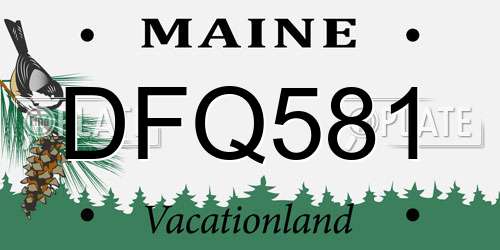 DFQ581 Maine License Plate