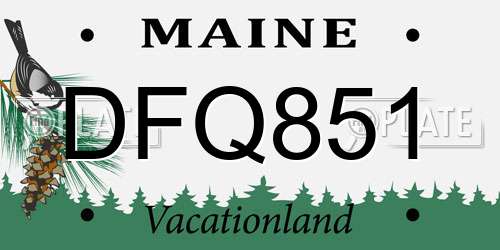 DFQ851 Maine License Plate