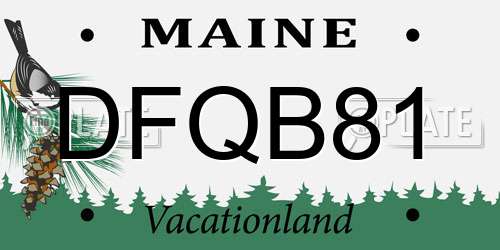 DFQB81 Maine License Plate