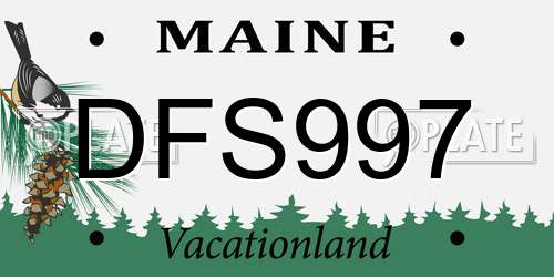 DFS997 Maine License Plate