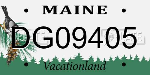 DG09405 Maine License Plate