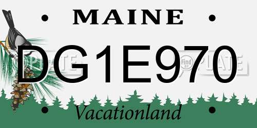 DG1E970 Maine License Plate