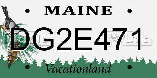 DG2E471 Maine License Plate