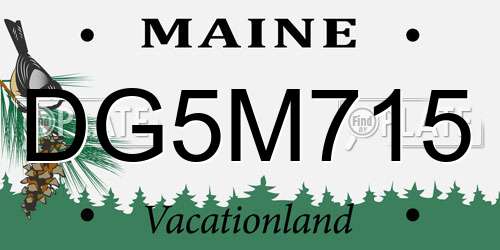 DG5M715 Maine License Plate