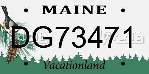 DG73471 Maine License Plate