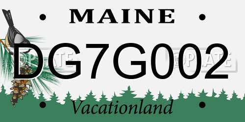 DG7G002 Maine License Plate
