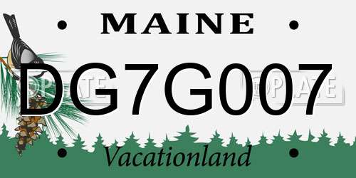 DG7G007 Maine License Plate