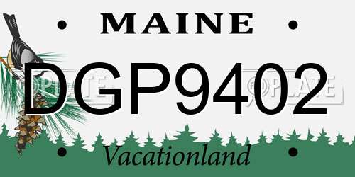 DGP9402 Maine License Plate