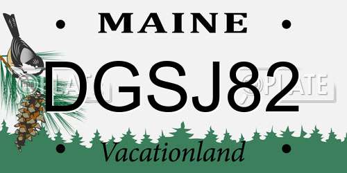 DGSJ82 Maine License Plate