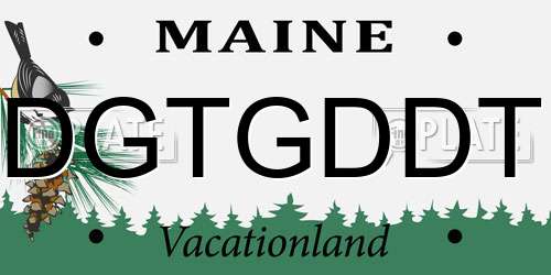 DGTGDDT Maine License Plate