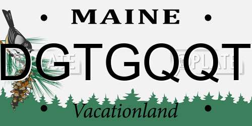 DGTGQQT Maine License Plate