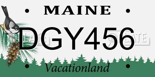 DGY456 Maine License Plate