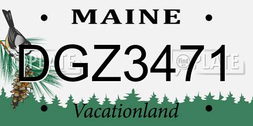 DGZ3471 Maine License Plate