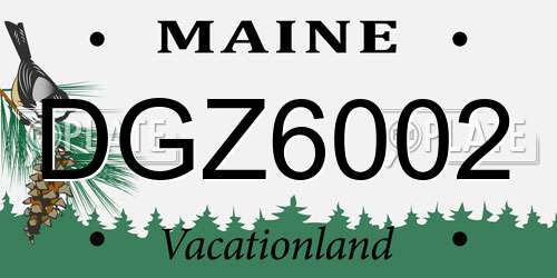 DGZ6002 Maine License Plate