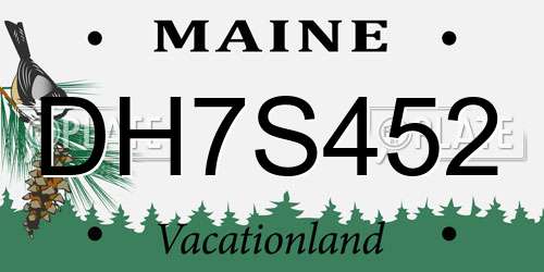 DH7S452 Maine License Plate
