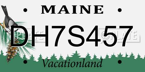 DH7S457 Maine License Plate