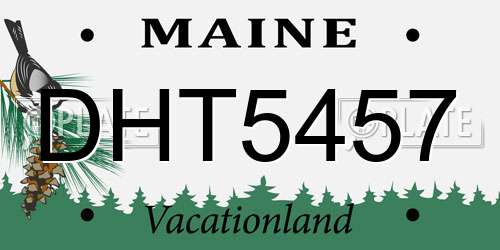DHT5457 Maine License Plate