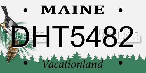 DHT5482 Maine License Plate