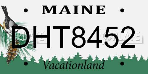 DHT8452 Maine License Plate
