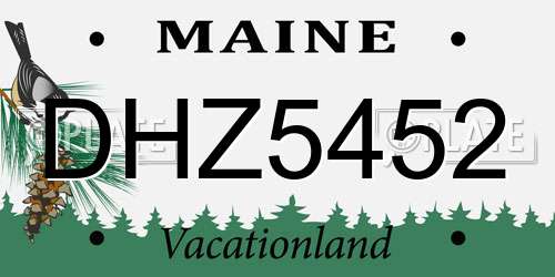 DHZ5452 Maine License Plate