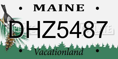 DHZ5487 Maine License Plate