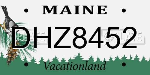DHZ8452 Maine License Plate