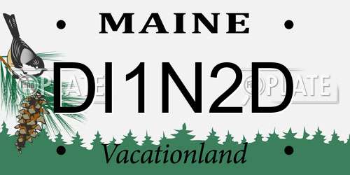 DI1N2D Maine License Plate