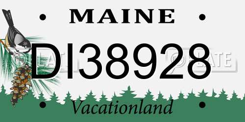 DI38928 Maine License Plate