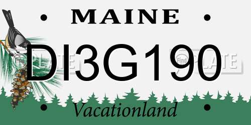 DI3G190 Maine License Plate
