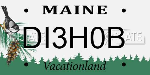DI3H0B Maine License Plate