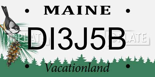 DI3J5B Maine License Plate