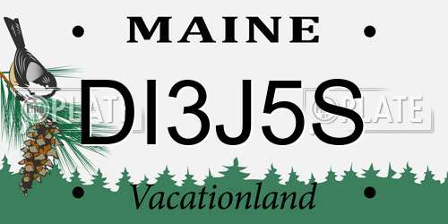 DI3J5S Maine License Plate