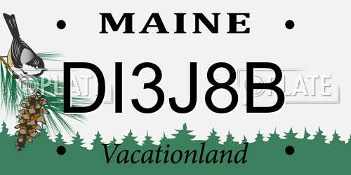 DI3J8B Maine License Plate
