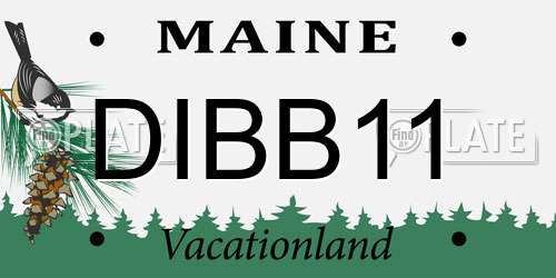 DIBB11 Maine License Plate